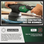 BATOCA S4 Cordless Polisher 3"/1" DA/RO Polisher- Brushless Motor & S2 Cordless Car Buffer - LED Display, 5Ah+2.5Ah Interchangeable 2 Batteries for Car Detailing, Headlight Restoration, PRO Combo Kit