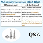 QSJ 120PCS #8 x 3/4'' Sheet Metal Screws 410 Stainless Steel Hex Washer Head Fast Self Tapping Screws with Screwdriver Bit Silver