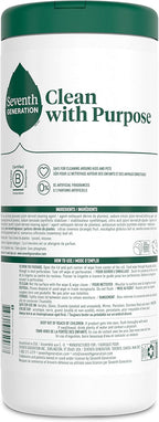 Seventh Generation Multi-Surface Cleaning Wipes, Garden Mint Scent, Cuts Grease & Grime, 35 Wipes