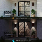 Outdoor Wall Lights with Dusk to Dawn Photocell Sensor, Exterior Light Fixture Wall Mount with A19 LED Bulbs, Up Down Outdoor Sconce Lights for House Porch Front Door 13" Height