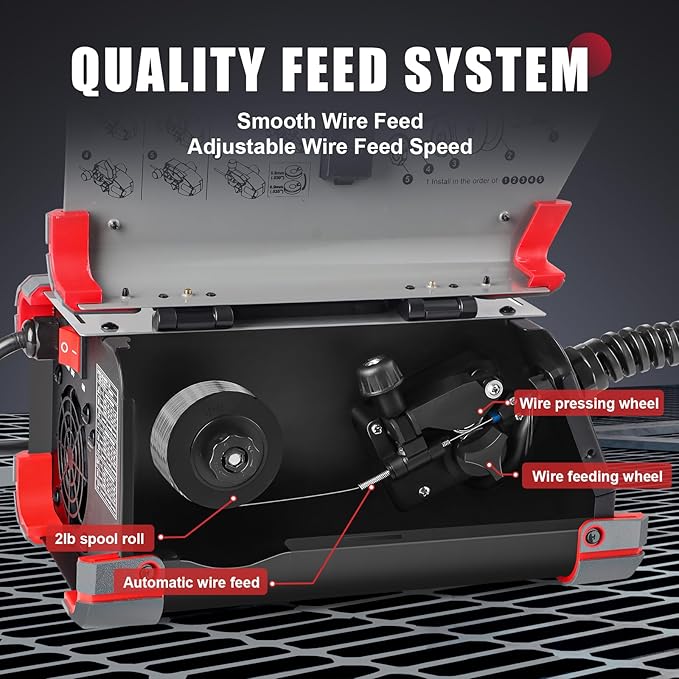 AWT 140Amp MIG Welder Flux Core MIG Welder/Stick/Lift TIG 3 in 1 Welding Machine, Welder Machine 110V With Synergy IGBT Inverter, Portable Gasless Welder Equipment