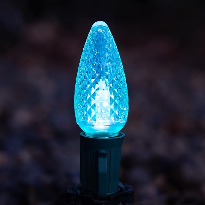 HLO Lighting Set of 500 Yellow C9 Faceted LED Christmas Light Bulbs for Indoor & Outdoor Use | Durable Replacement Bulbs