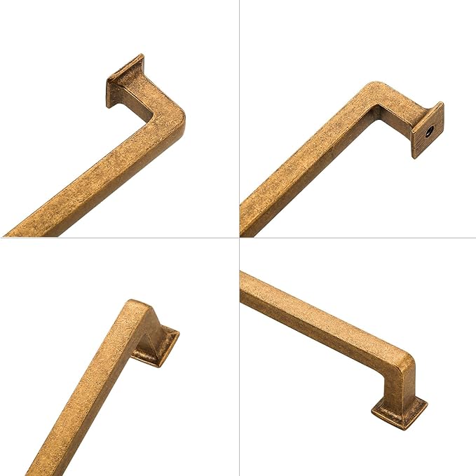 10 Pack Antique Brass Cabinet Pulls 3 Inch Kitchen Cabinet Handles Vintage Drawer Pulls Kitchen Handles for Cabinets Retro Dresser Pulls Drawer Handle