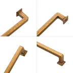 6 Pack Antique Brass Cabinet Pulls 3.75 Inch Kitchen Cabinet Handles Vintage Drawer Pulls Kitchen Handles for Cabinets Retro Dresser Pulls Drawer Handle