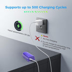 1 Pcs Rechargeable Battery Pack Replacement for Swiffer PowerMop, 500 Charge Cycles, 3.7V / 2.0Ah Lithium Ion Battery Contained in Removable Battery Holder (Type-C Port) with one USB Cable