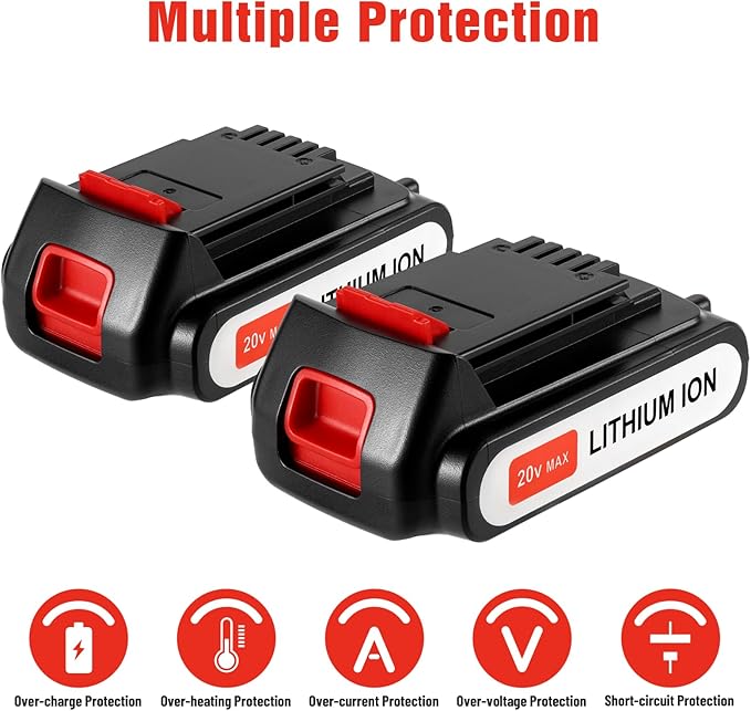 2Pack 4.0Ah 20V MAX LBXR20 Compatible with Black and Decker 20V Lithium Battery LB2X4020 LBXR2020-OPE LBXR20-OPE2 LBXR20B-2 LB2X3020-OPE LBXR20BT 20 Volt Max Cordless Power Tools