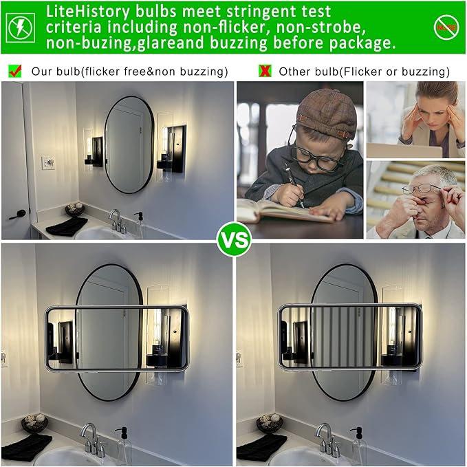 LiteHistory T10 LED Bulb 6W Equal E26 LED Bulb 60 Watt dimmable Neutral White 4000K E26 Edison Bulb AC120V 600lm Tubular Light Bulb T9 for Rustic Pendant,Island,Chandeliers,Wall sconces Pack of 6