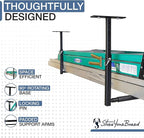 StoreYourBoard Adjustable Overhead Ladder Rack – Garage Organizer Ladder Shelf for Step & Extension Ladders - Storage Racks and Shelving for Garage Organization - Ceiling Mounted - Holds 75 lbs