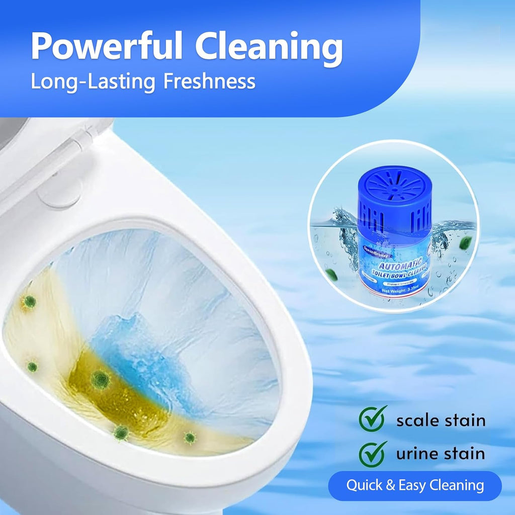 Toilet Bowl Cleaners 2 Bottles | Automatic Long-Lasting Blue Toilet Cleaner Tablets, Septic Safe Toilet Bowl Tablets in Bottles | Larger capacity | Prevent Stain Buil（2800 Flushes Each）
