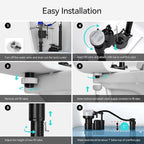 R&T A1250L Toilet Fill Valve Toilet Tank Parts Replacement Universal Toilet Repair Kit Inside Tank Quiet Fill Anti-Siphon