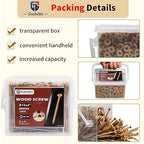 Wood Screws 4 Inch, 200 Pcs Construction Fence Screws, 10 x 4 Deck Exterior Screws for Wood, Rust Resistant, 2 Pcs T25 Star Bits Included, Yellow