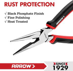ARROW 4-Piece Pliers Set, Includes 8 Inch Diagonal, Long Nose, Slip Joint, 10 Inch Groove Joint Pliers, Ergonomic Anti-slip Handle, for Basic Repair