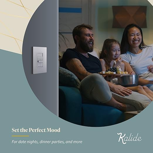 TOPGREENER Elite Series Kalide Dual Load Dimmer Light Switch, Double LED Dimmer Switch, Full Range Dimming, Single Pole, 120VAC, 60Hz, 200W LED/CFL, Neutral Wire Not Required, TGDDS-SV, Silver