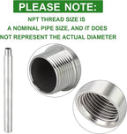 TAISHER 1PCS Stainless Steel Pipe Fittings, 3/4" NPT Male x 3/4" NPT Female Threaded, 10" Length Nipple Cast Pipe