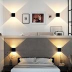 4 Pack LED Outdoor Wall Lights Exterior/Interior 3 Colors Adjustable 15W Wall Light Fixture IP65 Waterproof Porch Exterior Wall Sconce Modern Outdoor Lighting Square Aluminum Black Up and Down Lights