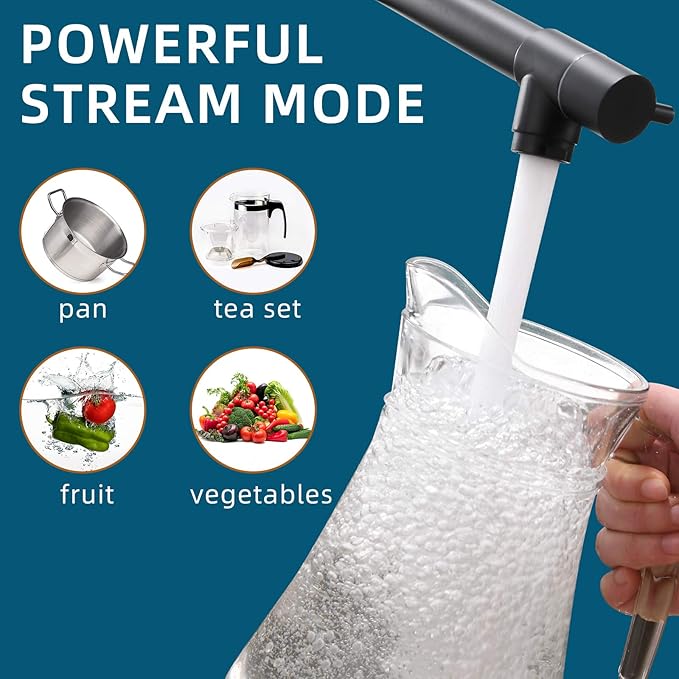 Pull Down Kitchen Faucet with Sprayer,Fapully Commercial Black Spring Kitchen Sink Faucet with Brushed Nickel