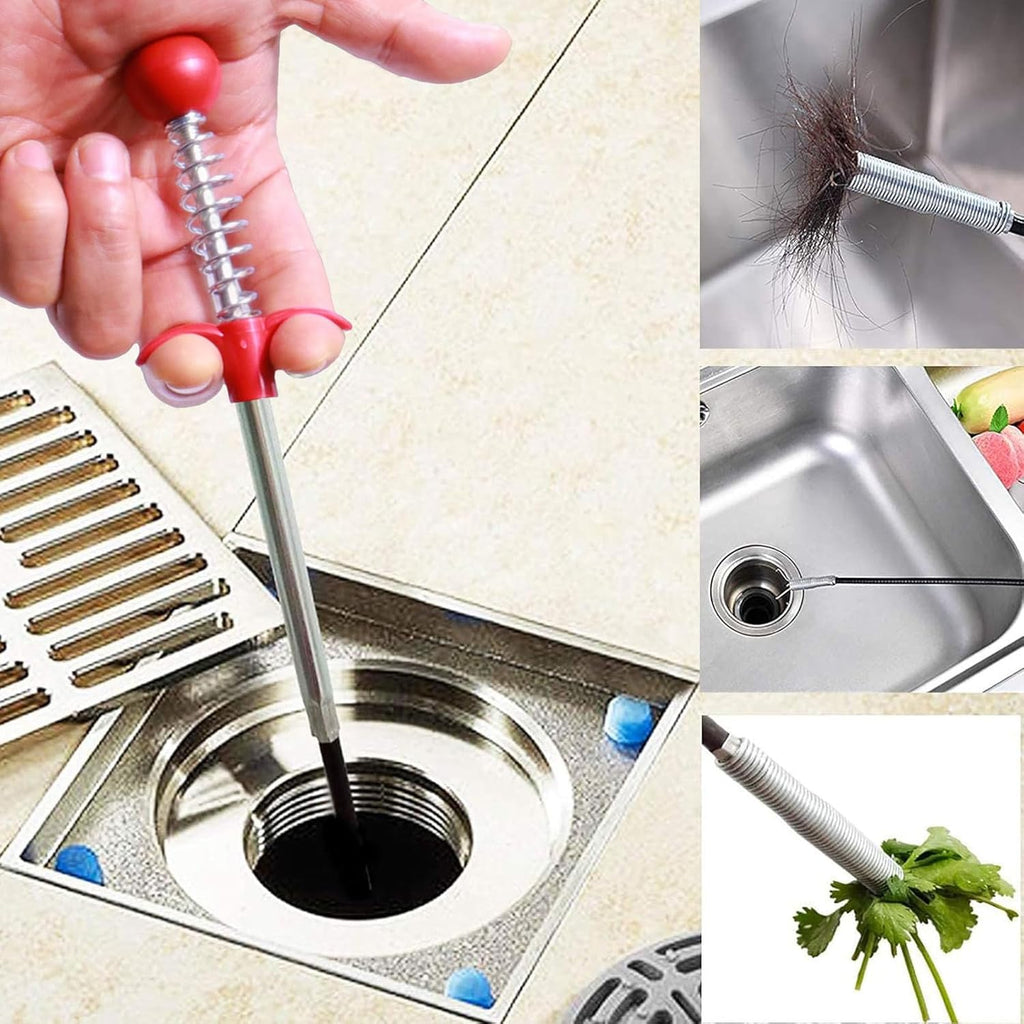 Flexible grabberDrain Snake Tool - The Ultimate 76inch Flexible Grabber for Hair, Unclog Any Drain in Minutes! Gunk & Debris in Sinks, Showers & Tubs. No More Chemicals, Just Quick Results!