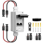 Solar Panel Disconnect Switch 63Amp DC AC Miniature Circuit Breaker 500V 2 Poles with PV Connector and IP65 Waterproof UV-Proof Box for Outdoor Solar PV Homes Battery