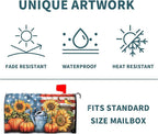Kawani Fall Mailbox Cover - Autumn Pumpkin Sunflower America Flag Patriotic - Magnetic Standard Size 21x18 Inch Rustic Waterproof Post Box Wrap for Garden Yard Home Decor