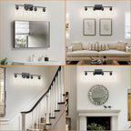 Modern 4 Light Bathroom Light Fixtures, 24 inch Bathroom Vanity Light with Clear Glass for Mirror Kitchen Living Room Hallway Cabinet Porch