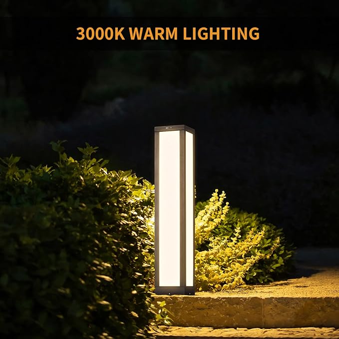 Landscape Path Light, 32" Modern Outdoor LED Luxury Bollard Lighting with IP54 Waterproof for Lawn Courtyard Driveway Pathway Decoration