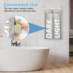 Hanging Laundry Hamper Bag XL 40x22", Space Saving over the Door Storage Bags, Behind the Door Hampers for Dirty Clothes & Wall Mounted Basket for Bathroom, Organizer for Small Room Spaces RV