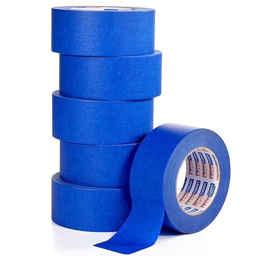 ADHES Upgrade Blue Painters Tape, Masking Tape for Painting 6 Rolls x 1.88 Inch x 60 Yards, Blue Paint Tape No Residue Outdoor Anti UV Multi Surface Use, Total 360 Yards
