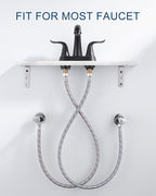ALEASHA 36'' Kitchen Faucet Hose Stainless Steel Braided cUPC Sink Supply Line with G1/2" FIP x 3/8" Compression Faucet Water Supply Line Connector 2 PCS