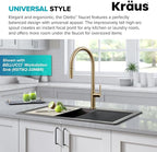 KRAUS Oletto High-Arc Single Handle Pull-Down Kitchen Faucet in Spot Free Antique Champagne Bronze, KPF-2821SFACB