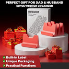 40PCS Modular Wrench Organizer Wrench Holder - Wrench Tool Organizers for Tool Drawer Storage, Wrench Storage Set with Metric & SAE Label, Wrench Rack Tool Gift for Professional Mechanics Men, Red