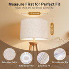 Lamp Shades Set of 2, Beige Linen Lampshade, 13" Top X 13" Bottom X 10" High, Easy Assembly, Minimalist Drum Lamp Shades for Floor Lamps Table Lamps, Create Soft Calming Ambiance