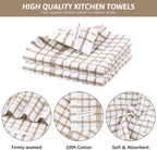 Nialnant 8 Pack Dish Cloths,100% Cotton Soft Absorbent Cleaning Rags,Quick Drying Dish Towels for Kitchen,Washing Dishes-Little Yellow Plaid,12 x 12 in