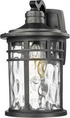 Darkaway Large Outdoor Porch Lights Wall Mount, 15inch Outside Light Fixtures Sconces Wall Lighting with Water Ripple Glass Waterproof Exterior Lights for Patio Yard House Hallway Doorway Garage