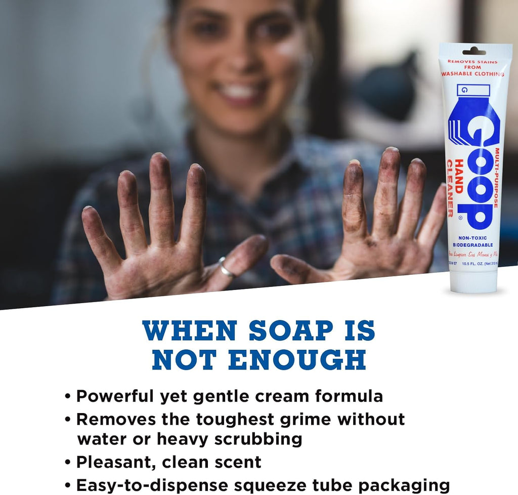 GOOP Original Multi-Purpose Waterless Hand Cleaner & Stain Remover - 10.5 oz Tube
