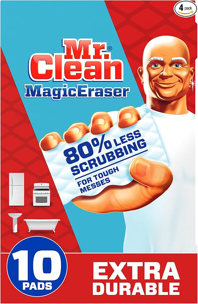 Mr. Clean Magic Eraser, Extra Durable | Multi Purpose Cleaner | 10 Count, Pack of 4