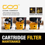 DEWALT 10 Gallon STEALTHSONIC Wet and Dry Shop Vacuum, Ultra Quiet Heavy Duty With Attachments, Powerful Outdoor Vac for Car, Garage, Workshop, Jobsite, Patio, DXV10S-QT, 5 Peak HP