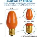 OHLECTRIC Halloween Light Bulbs (4 Pack – Orange), 7 Watt Mini Bulbs – E12 Candelabra Base, Non-Dimmable, 120 Volts – C7 Night Light Lamp Replacement Bulb for Salt Lamps, Window Candles, Holiday Decor