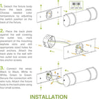 ASD LED 18" Vanity Flush Mount Light Fixture, Linear Bathroom Lighting Bar | 3CCT, Dimmable, Energy Star, ETL Listed | 20W 1650LM 3000-5000K 120V | Long Tube Bath Wall Sconce Over Mirror | Black
