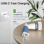 Electric Spin Scrubber, IEZFIX Electric Cleaning Brush Bathroom Shower Scrubbing Cleaner Brush Power Scrubber Cordless with 4 Replaceable Brush Heads for Bathtub, Tile, Floor, Toilet, Kitchen - Blue