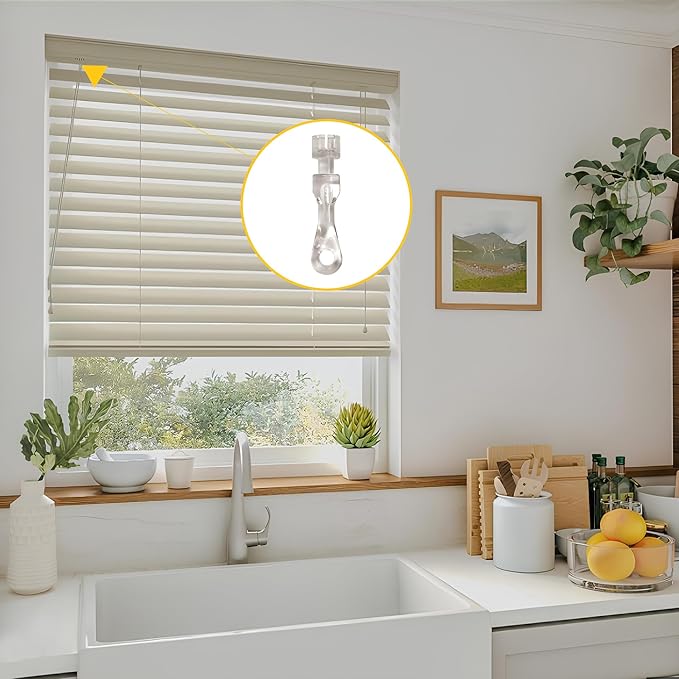 Brixwell Tilter Stem for Cordless 2" Faux Wood Blinds, Clear Finish, Plastic Material, Window Hardware Replacement for Cordless Blind Parts, 2" Length, 1/4" Width, Pack of 2