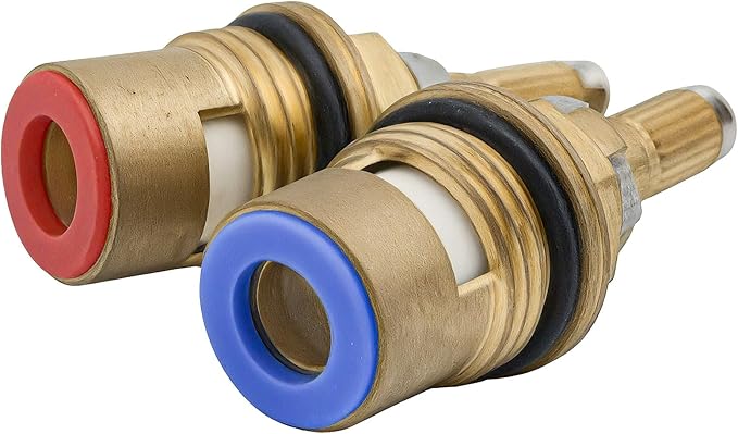 Faucet Cartridges Replacement Parts, Compatible with Kohler K-GP77005-RP & K-GP77006-RP Faucet Ceramic Valve, Hot and Cold Cartridges for Kitchen and Bathroom, 2 Packs, Brass