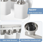 8-Light Bathroom Vanity Light,Brushed Nickel Vanity Lights with Square Frosted Glass,Modern Wall Lights Fixtures Over Mirror,Wall Sconces Lighting for Bedroom Living Room,E26