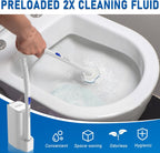 KOKL Disposable Toilet Brush, Toilet Bowl Cleaner Brush with 50PCS Toilet Brush Refills, Toilet Cleaner Refill Pads, Disposable Toilet Bowl Brush and Storage Caddy for Bathroom Cleaning(1-Set)