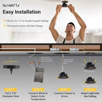 NUWATT 3 Inch LED Gimbal Recessed Downlight, 4 Pack, Canless All-in-1 LED Light with 5 CCT Color Switch 2700K - 5000K, 8W, 600 Lumens, 120V, Dimmable, Matte Bronze Finish