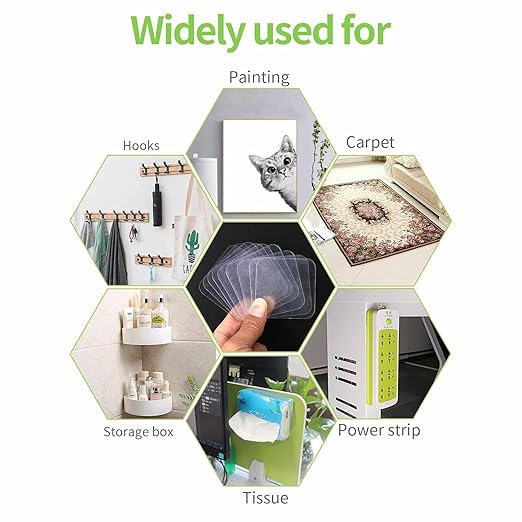 Double Sided Mounting Tape Squares -Pack of 80, 2-3/8" Strong Adhesive Pad for Walls, Double Stick Pad Waterproof Removable, Sticky Nano Gel Pads,Clear Industrial Double Tape,（ 60mm ）