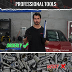 Magnetic Socket Organizer, 1-Piece Heavty Duty Aluminum Socket Holder, Socket Rail for Tool Box, Premium Quality 360° Swivel Rack with 14 Clips for 3/8-Inch(Blue)