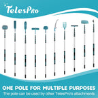 30 Feet High Reach Window Squeegee with 6-24 Ft Extension Pole, Window Cleaner Tool with 5-Stage Telescoping Pole, Window Cleaning Kit with Rotatable Head (2 Squeegee & 2 Microfibre Cloths)