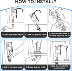 Saillong Universal Toilet Tank Replacement Kit, Include Fill Valve, 2 Inch Low Flow Rubber Flapper, Front Mount Toilet Flush Brass Handle, Adjustable, Quiet, Easy Install Repair Kit