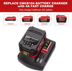 TURPOW 7.0Ah Upgraded Designed for Craftsman 20V Battery V20 Lithium Ion Battery for CMCB205 CMCB204 CMCB206 CMCB202 CMCB201 20V Cordless Power Tools, Long Lasting & Fast Charging Working All Day