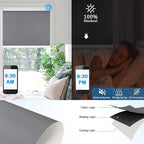 Motorized Blinds with Remote Cordless Automatic Motorized Shades Custom Blinds for Windows Smart Curtains Compatible with Alexa Google Home(Blackout Thunder Grey,W36 x H72in)